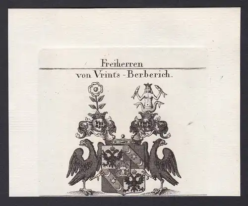 Freiherren von Vrints-Berberich - Vrints-Berberich Wappen Adel coat of arms heraldry Heraldik Kupferstich anti