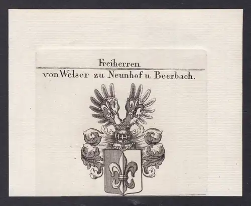 Freiherren von Welser zu Neunhof u. Beerbach - Welser Nürnberg Augsburg Wappen Adel coat of arms heraldry Hera