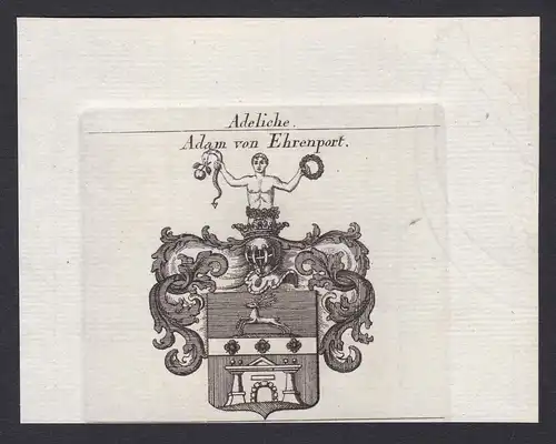 Adam von Ehrenport - Adam Ehrenport Wappen Adel coat of arms heraldry Heraldik Kupferstich antique print