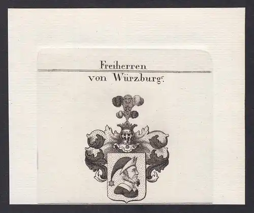Freiherren von Würzburg - Würzburg Bayern Franken Wappen Adel coat of arms heraldry Heraldik Kupferstich antiq
