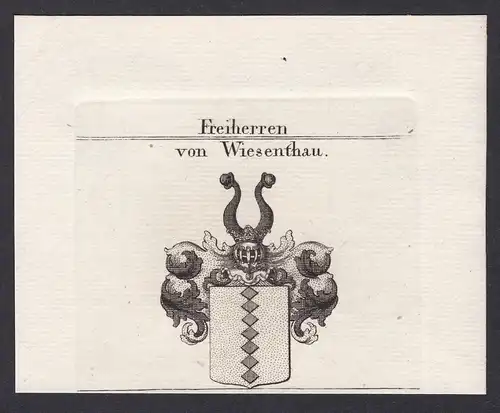 Freiherren von Wiesenthau - Wiesenthau Franken Wappen Adel coat of arms heraldry Heraldik Kupferstich antique