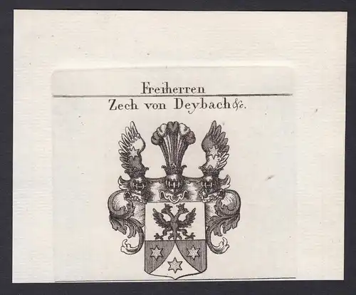 Freiherren Zech von Deybach &c. - Zech Deybach Deubach Wappen Adel coat of arms heraldry Heraldik Kupferstich