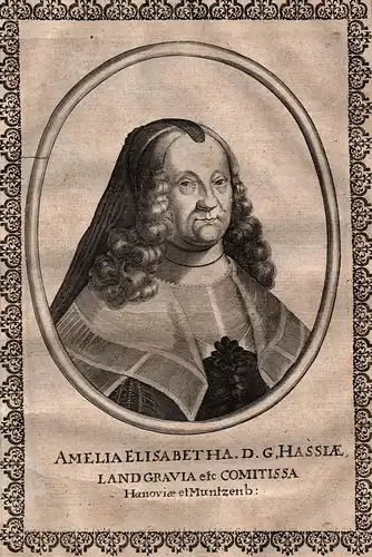 Amelia Elisabetha D.G., Hassiae, Landgravia et Comitissa - Amalie Elisabeth von Hanau-Münzenberg Portrait   gr