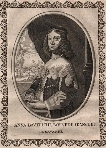 Anna dAutriche Royne de France et de Navarre - Anna von Österreich Anne d'Autriche  Potrait   copper