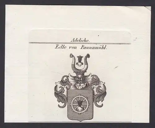Edle von Braunmühl - Braunmühl Schwaben Bayern Wappen Adel coat of arms heraldry Heraldik Kupferstich antique
