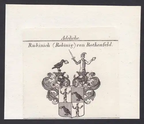 Rubinisch (Robinig) von Rothenfeld - Robinig Rothenfeld Wappen Adel coat of arms heraldry Heraldik Kupferstich