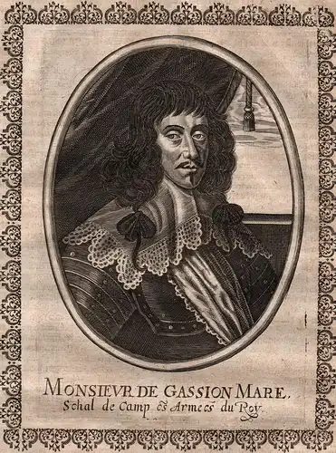 Monsieur de Gassion Mare - Jean de Gassion Portrait   gravure copper