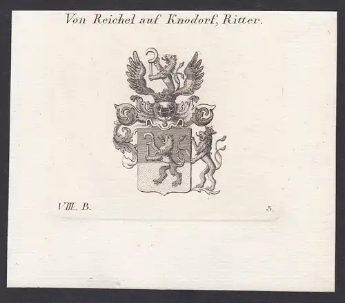 Von Reichel auf Kinodorf, Ritter - Reichel Kinodorf Wappen Adel coat of arms heraldry Heraldik Kupferstich ant