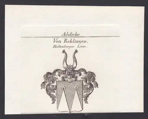 Von Rehlingen, Haltenberger Linie - Rehlingen Schwaben Bayern Wappen Adel coat of arms heraldry Heraldik Kupfe