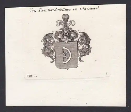 Von Reinhardstöttner zu Liexenried - Lixenried Reinhardstöttner Wappen Adel coat of arms heraldry Heraldik Kup