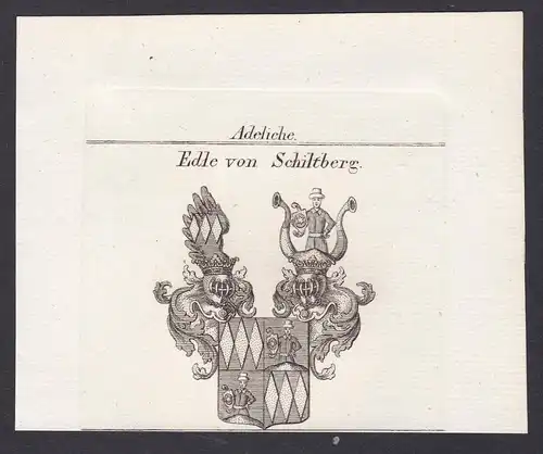 Edle von Schiltberg - Schiltberg Bayern Schwaben Wappen Adel coat of arms heraldry Heraldik Kupferstich antiqu