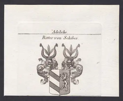 Ritter von Schiber - Schiber Ritter Wappen Adel coat of arms heraldry Heraldik Kupferstich antique print