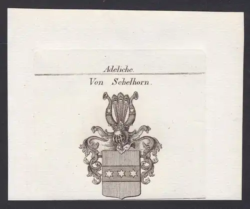 Von Schelhorn - Schellhorn Schelhorn Wappen Adel coat of arms heraldry Heraldik Kupferstich antique print