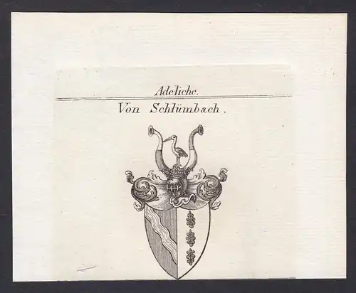 Von Schlümbach - Friedrich von Schlümbach Württemberg Wappen Adel coat of arms heraldry Heraldik Kupferstich a
