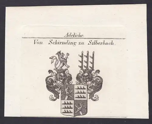 Von Schirnding zu Silberbach - Schirnding Franken Silberbach Wappen Adel coat of arms heraldry Heraldik Kupfer