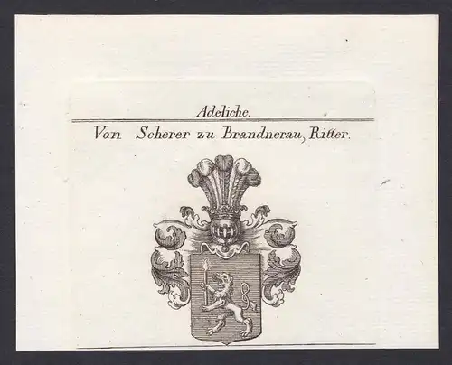 Von Scherer zu Brandnerau, Ritter - Scherer Brandnerau Wappen Adel coat of arms heraldry Heraldik Kupferstich