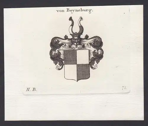 von Boyneburg - Boyneburg Boineburg Wappen Adel coat of arms heraldry Heraldik Kupferstich antique print
