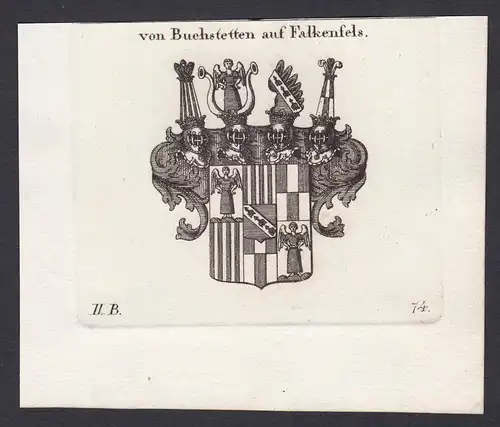 von Buchstetten auf Falkenfels - Buchstetten Falkenfels Wappen Adel coat of arms heraldry Heraldik Kupferstich