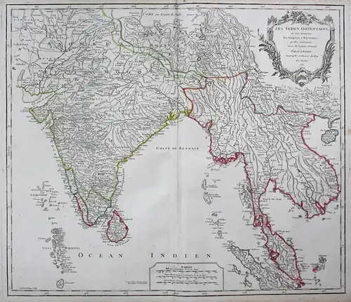 Les Indes orientales, ou sont distingues les Empires et Royaumes qu'elles contiennent, tirees du Neptune Orien