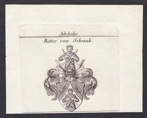 Ritter von Schrank - Schrank Wappen Adel coat of arms heraldry Heraldik Kupferstich antique print