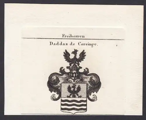 Freiherren Daddaz de Corsinge - Daddaz de Corsinge Wappen Adel coat of arms heraldry Heraldik Kupferstich anti
