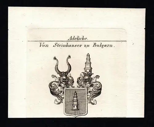 Von Steinhauser zu Bulgarn - Steinhauser Tirol Österreich Wappen Adel coat of arms heraldry Heraldik Kupfersti