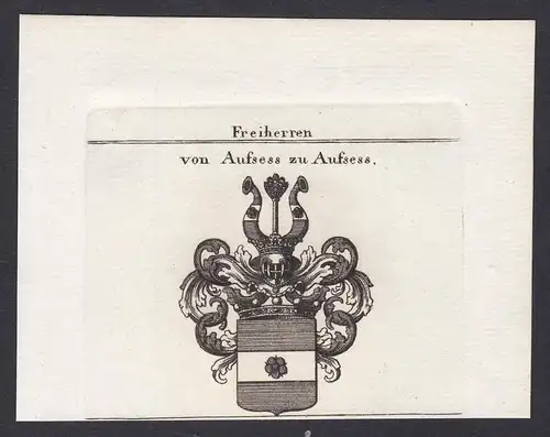 Freiherren von Aufsess zu Aufsess - Aufseß Bayreuth Bayern Wappen Adel coat of arms heraldry Heraldik Kupferst