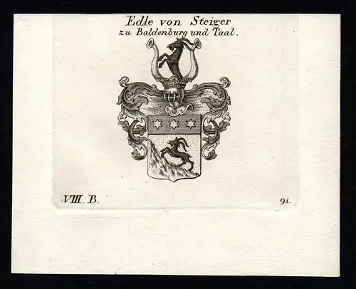 Edel von Steiger zu Baldenburg und Taal - Steiger Baldenburg Taal Wappen Adel coat of arms heraldry Heraldik K