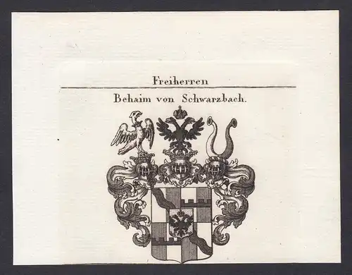 Freiherren Behaim von Schwarzbach - Schwarzbach Behaim Kirchensittenbach Wappen Adel coat of arms heraldry Her
