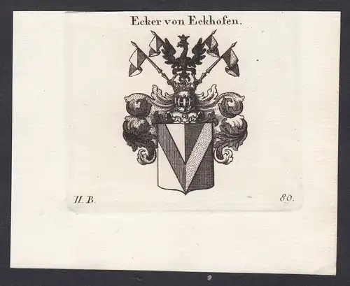 Ecker von Eckhofen - Ecker Bayern Eckhofen Wappen Adel coat of arms heraldry Heraldik Kupferstich antique prin