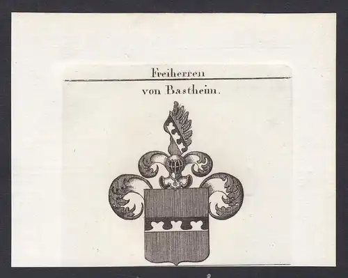Freiherren von Bastheim - Bastheim Bayern Wappen Adel coat of arms heraldry Heraldik Kupferstich antique print