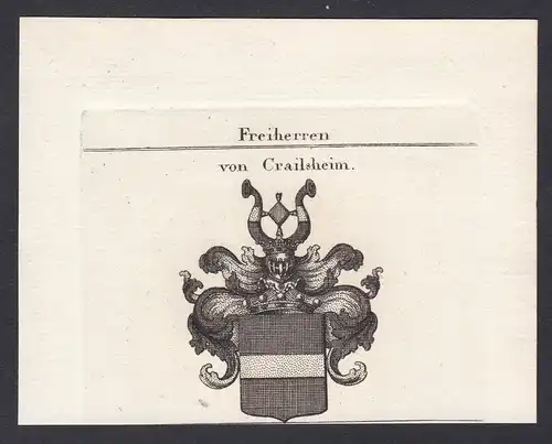 Freiherren von Crailsheim - Crailsheim Franken Wappen Adel coat of arms heraldry Heraldik Kupferstich antique