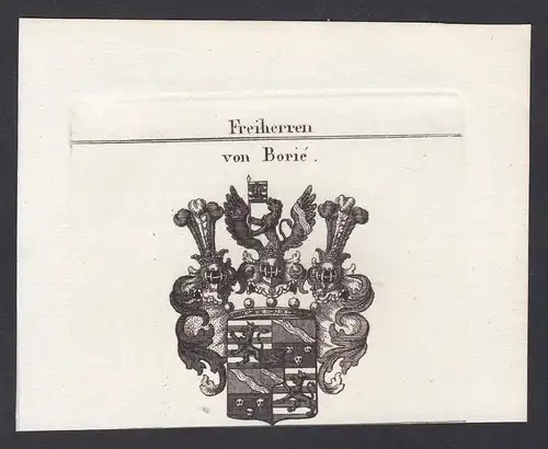 Freiherren von Borie - Borie Wappen Adel coat of arms heraldry Heraldik Kupferstich antique print