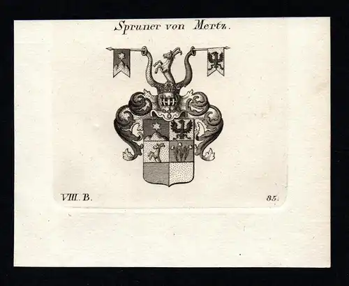 Spruner von Mertz - Spruner von Mertz Bayern Wappen Adel coat of arms heraldry Heraldik Kupferstich copper eng