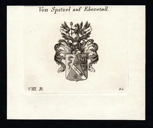 Spitzel auf Eberstall - Spitzel Eberstall Wappen Adel coat of arms heraldry Heraldik Kupferstich copper engrav