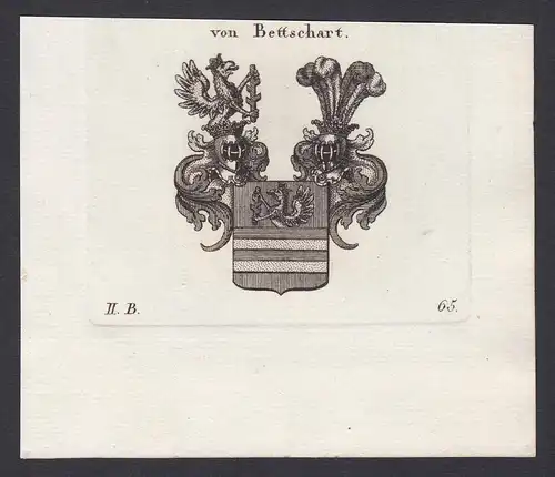 von Bettschart - Bettschart Betschart Wappen Adel coat of arms heraldry Heraldik Kupferstich antique print