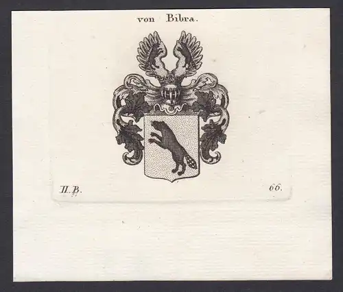 von Bibra - Bibra Franken Wappen Adel coat of arms heraldry Heraldik Kupferstich antique print