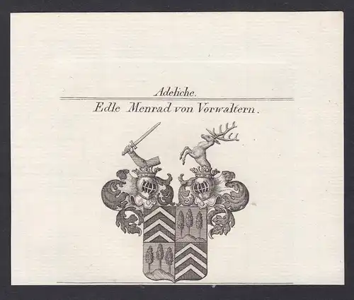 Edle Menrad von Vorwaltern - Menrad Vorwaltern Wappen Adel coat of arms heraldry Heraldik Kupferstich antique