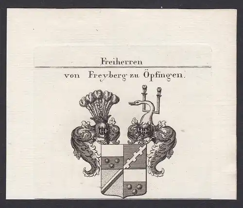 Freiherren von Freyberg zu Öpfingen - Freyberg Öpfingen Wappen Adel coat of arms heraldry Heraldik Kupferstich