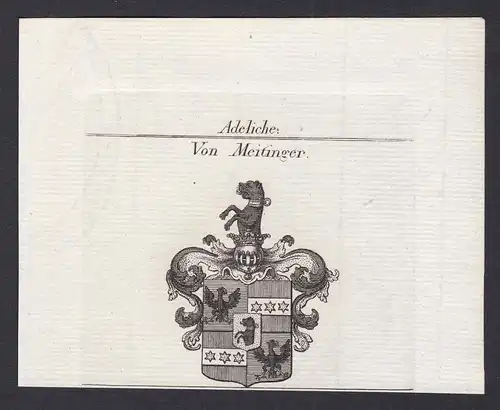 Von Meitinger - Meitinger Wappen Adel coat of arms heraldry Heraldik Kupferstich antique print
