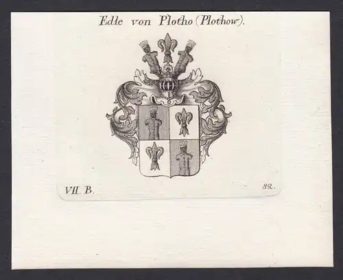 Edle von Plotho (Plothow) - Plotho Plothow Magdeburg Wappen Adel coat of arms heraldry Heraldik Kupferstich an