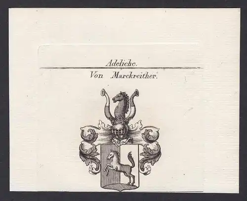 Von Marckreither - Marckreither Markreither Wappen Adel coat of arms heraldry Heraldik Kupferstich antique pri