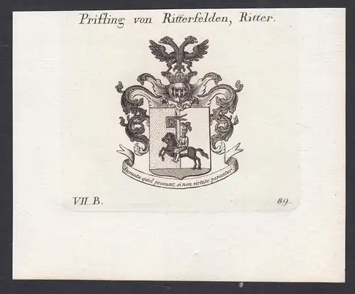 Prifling von Ritterfelden, Ritter - Prifling Ritterfelden Bayern Wappen Adel coat of arms heraldry Heraldik Ku