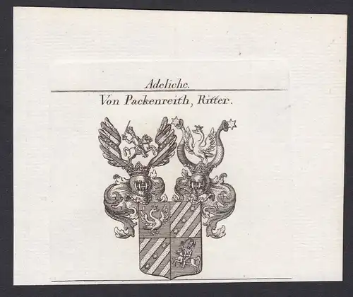 Von Packenreith, Ritter - Packenreith Ritter Wappen Adel coat of arms heraldry Heraldik Kupferstich antique pr
