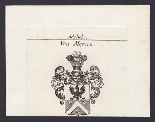 Von Meyern - Meyern Meiern Mayern Maiern Wappen Adel coat of arms heraldry Heraldik Kupferstich antique print