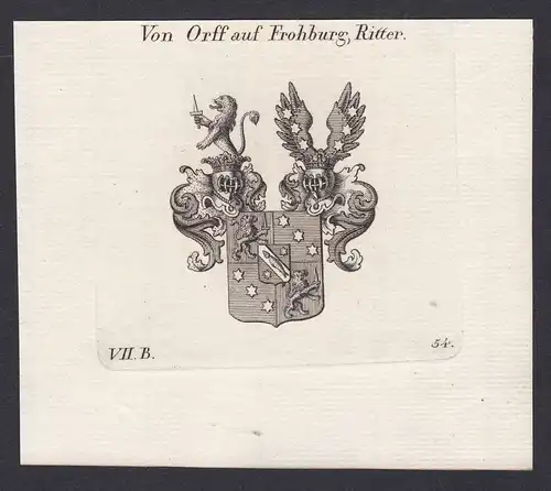 Von Orff auf Frohburg, Ritter - Orff Frohburg Sachsen Wappen Adel coat of arms heraldry Heraldik Kupferstich a