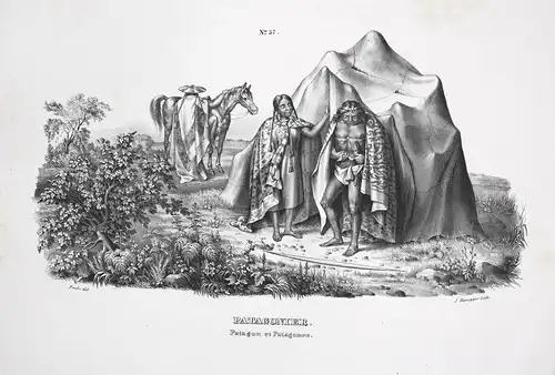 Patagonier / Patagon et Patagones. - Patagonier Patagonians Patagonia Patagonien Paar couple Zent tent South A