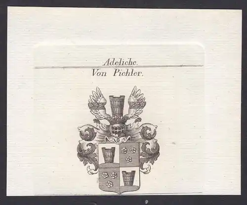 Von Pichler - Pichler Wappen Adel coat of arms heraldry Heraldik Kupferstich antique print