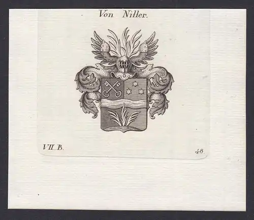 Von Niller - Niller Wappen Adel coat of arms heraldry Heraldik Kupferstich antique print