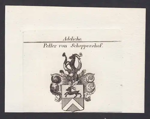 Peller von Schoppershof - Peller Schoppershof Wappen Adel coat of arms heraldry Heraldik Kupferstich antique p